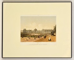 XIX. Század Palais Des Tuileries Pris De La Terrasse, Színes Litográfia, Paris, Godard, üvegezett Fa Keretben, 18x25 Cm/ - Stampe & Incisioni