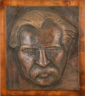 Jelzés Nélkül: Móricz Zsigmond Fali Kép, Bronz Fa Táblán, 29×26 Cm - Other & Unclassified