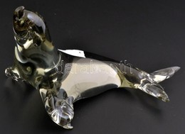 Cca 1970 Livio Seguso (1930-): Foka. Fújt üvegplasztika, Jelzett, Alján Karcolás Nyomokkal, H:20 Cm, M:10,5 Cm - Glass & Crystal