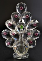 Fújt Kristály Páva, Jelzés Nélkül, Alján Nagyon Apró Csorbával, M: 15 Cm - Verre & Cristal