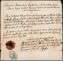 1841 Keresztelési Anyakönyvi Kivonat 15 Kr Okmánybélyeggel - Unclassified