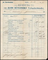 1858 Pest, Alois Bucsánszky Könyvkereskedésének Fejléces Számlája - Zonder Classificatie