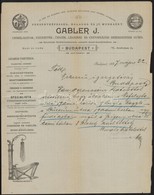 1897 Bp., Gabler J. Csőhálózatok-, Vízvezeték Stb. Gyárának Fejléces Levélpapírjára írt Levél - Ohne Zuordnung