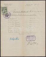 1898 Bp. VI., Greiner Adolf Mérnök és építész Fejléces Papírjára írt Számla Okmánybélyeggel - Zonder Classificatie
