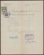 1898 Bp. VI., Greiner Adolf Mérnök és építész Fejléces Papírjára írt Számla Okmánybélyeggel - Unclassified