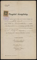 1906-1921 2 Db Okmány: Vizsgálati Bizonyítvány, Fizetésemelési értesítő; Okmánybélyeggel - Zonder Classificatie