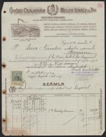 1912 Győr, Győri Olajgyár Meller Ignác és Társai Részvénytársaság Fejléces Számlája Rajta A Gyár Képével, Okmánybélyegge - Unclassified