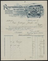 1917 Miskolc, Rosenberg Gyula és Testvére Menyasszonyi Kelengye Nagyáruház Fejléces Számlája - Zonder Classificatie