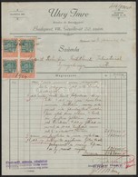 1924 Bp. VII., Uhry Imre Kovács és Kocsigyártó Fejléces Számlája - Zonder Classificatie