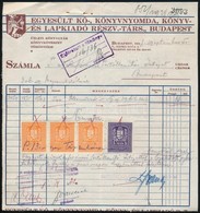 1928 Bp., Egyesült Kő-, Könyvnyomda Stb. Budapest Fejléces Számla, Illetékbélyeggel - Zonder Classificatie