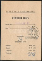 1966 SZOT Üdülő Pécs-Mecsek üdülési Jegy, Hátoldalán Rendszabályokkal - Zonder Classificatie