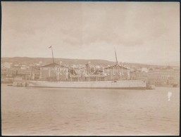 Cca 1905 Az Ungaro-Croata Társaság Villám Egycsavaros Tengeri Gőzöse A Fiumei Kikötőben, 7,5×10 Cm - Andere & Zonder Classificatie