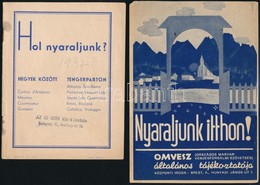 1937 Hol Nyaraljunk? - Nyaraljunk Itthon! - 4 Db Nyaralással Kapcsolatos Szórólap - Werbung