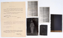 1945 A Vörös Hadsereg által Kiállított Igazolás Gyógyítási Jogról, + 2 Db Fotókópia + 3 Db üveglemez Negatív, Kfl Méretb - Autres & Non Classés