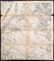Cca 1850 É-Ny Pest és Környékének Térképe. Angyalföld, Városliget, Fót. Vásznon. 43x50 Cm - Other & Unclassified