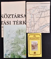 Cca 1973-2000 Vegyes Magyar Térkép Tétel, 4 Db: 
Tokajhegyalja Borászati Térképe, Magyarország Vasúti Térképe, Budapest  - Andere & Zonder Classificatie