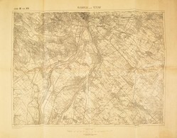 1906 Budapest és Tétény Katonai Térképe, Kiadja A K.u.k. Militär-geographisches Institut, Hajtott, 48×60 Cm - Andere & Zonder Classificatie