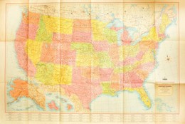Az Egyesült Államok Térképe, 50 State Map Of The Unitd States Of America. 1:4000000, Rand McNally & Co., Hajtott, 132×88 - Other & Unclassified