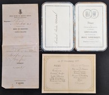 1861-1875 3 Db Menükártya / Menu Cards - Zonder Classificatie