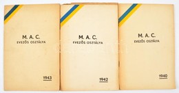 1941-1944 A Magyar Athletikai Club Evezős Osztályának 3 Db éves Működési Jelentése (1940, 1942, 1943). Tűzött Papírkötés - Ohne Zuordnung