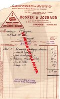 87 - LIMOGES -RARE FACTURE BONNIN & JOUHAUD - ELECTRIC AUTO- 2 RUE CROIX MANDONNAUD- GARAGE AUTOMOBILE-1937 - Automovilismo