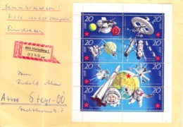 1971, DDR, Blockausgabe "10 Jahre Sowjetische Weltraumforschung", REC, Echt Gelaufen - Privé Briefomslagen - Gebruikt