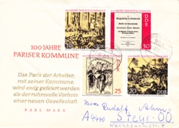 1971, DDR, "100 Jahre Pariser Kommune", Kompletter Satz, Echt Gelaufen - Privé Briefomslagen - Gebruikt