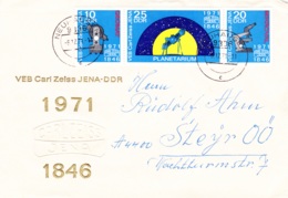 1971, DDR, "VEB - 125 Jahre Carl Zeiss - Jena", Streifenblock  (3 Werte), Echt Gelaufen - 1971-1980