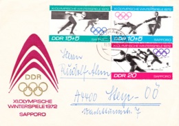 1971, DDR, "11.Olympische Winterspiele Sapporo 1972", 3 Werte, Echt Gelaufen - 1971-1980