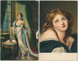 ** 5 Db RÉGI Stengel Litho Művészlap Hölgyekkel / 5 Pre-1945 Stengel Litho Art Motive Postcards With Ladies - Non Classés