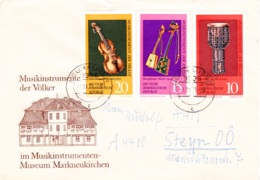 1971, DDR, "Musikinstrumente", 3 Werte, Echt Gelaufen - 1971-1980