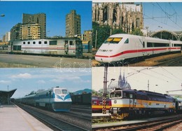 ** 20 Db MODERN Külföldi Vasút Motívumlap Vonatokkal / 20 Modern European Railway Motive Postcards With Trains - Zonder Classificatie