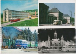 ** * 15 Db MODERN Magyar Ikarus Busz Motívumlap Városképes Lapokon / 15 Modern Hungarian Ikarus Bus On Town-view Postcar - Ohne Zuordnung