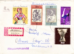 1971, DDR, Verschiedene Briefmarken, REC, Echt Gelaufen, Stempel "Tauschkontrolle 14 D" - Privé Briefomslagen - Gebruikt