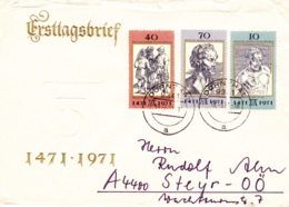 1971, DDR, "500. Geburtstag A. Dürer", Kompletter Satz, FDC, Echt Gelaufen - 1971-1980