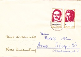 1971, DDR, "100. Geburtstag Rosa Luxemburg Und Karl Liebknecht", Streifenblock, Echt Gelaufen, Ersttagsbrief - 1971-1980