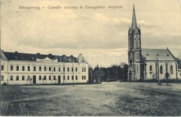 T2/T3 1916 Zalaegerszeg, Csendőr Laktanya, Evangélikus Templom. Kiadja Horvát Gábor (EK) - Zonder Classificatie