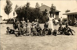 * T2/T3 1931 Zamárdi, Csoportkép A Balaton Parti Strandon. Schäffer Gyula Photo  (EK) - Zonder Classificatie