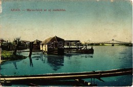 * T4 1917 Arad, Maros Folyó Az új Vashíddal, Hajómalom / Mures Riverside With Boat Mills (ship Mills) And The New Bridge - Non Classificati