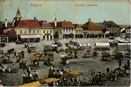 T2/T3 1911 Fogaras, Fagaras; Piactér, Piaci árusok, üzletek. Kiadja Thierfeld Dávid / Market Square, Market Vendors And  - Zonder Classificatie