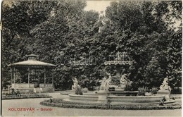 T2 1912 Kolozsvár, Cluj; Sétatér, Szökőkút, Pavilon. Újhelyi és Boros Kiadása / Promenade, Fountain, Pavilion - Zonder Classificatie