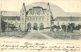 * T2 1901 Temesvár, Timisoara; Józsefvárosi Indóház, Vasútállomás, Villamos / Iosefin Railway Station, Tram - Unclassified