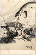** T1 1920 Krasznahorkaváralja, Krásnohorské Podhradie; Várkapu / Castle Gate, Artist Signed - Zonder Classificatie