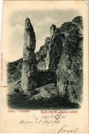 T4 1903 Rajecfürdő, Rajecké Teplice; Előörs Sziklák. Gansel Lipót 120. / Vorposten / Rock Formation (vágott / Cut) - Zonder Classificatie