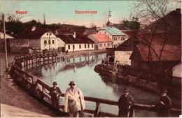 T2 1907 Ungvár, Uzshorod, Uzhorod; Csatorna Utca, Templom. Kiadja Gellis Miksa 42. Sz. / Street View, Canal, Church (EK) - Ohne Zuordnung