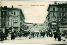 T2 1908 Fiume, Rijeka; Molo E Piazza Adamich / Street View - Ohne Zuordnung