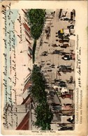 * T3 1902 Fehértemplom, Ung. Weisskirchen, Bela Crkva; Wendel Utca, Piac árusokkal / Street View, Market With Vendors (R - Zonder Classificatie