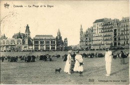 T2/T3 1913 Ostend, Ostende, Oostende; La Plage Et La Digue / Beach, Hotel, Restaurant, Villa (EK) - Ohne Zuordnung