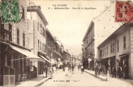 T2/T3 Albertville (La Savoie), Rue De La République / Republic Street View With Shops.  TCV Card (EK) - Zonder Classificatie