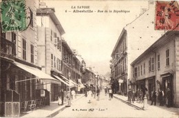 T2/T3 Albertville (La Savoie), Rue De La République / Republic Street View With Shops.  TCV Card (EK) - Ohne Zuordnung